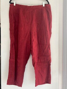 Good Clothes Woman Red Linen Pull-On Pants